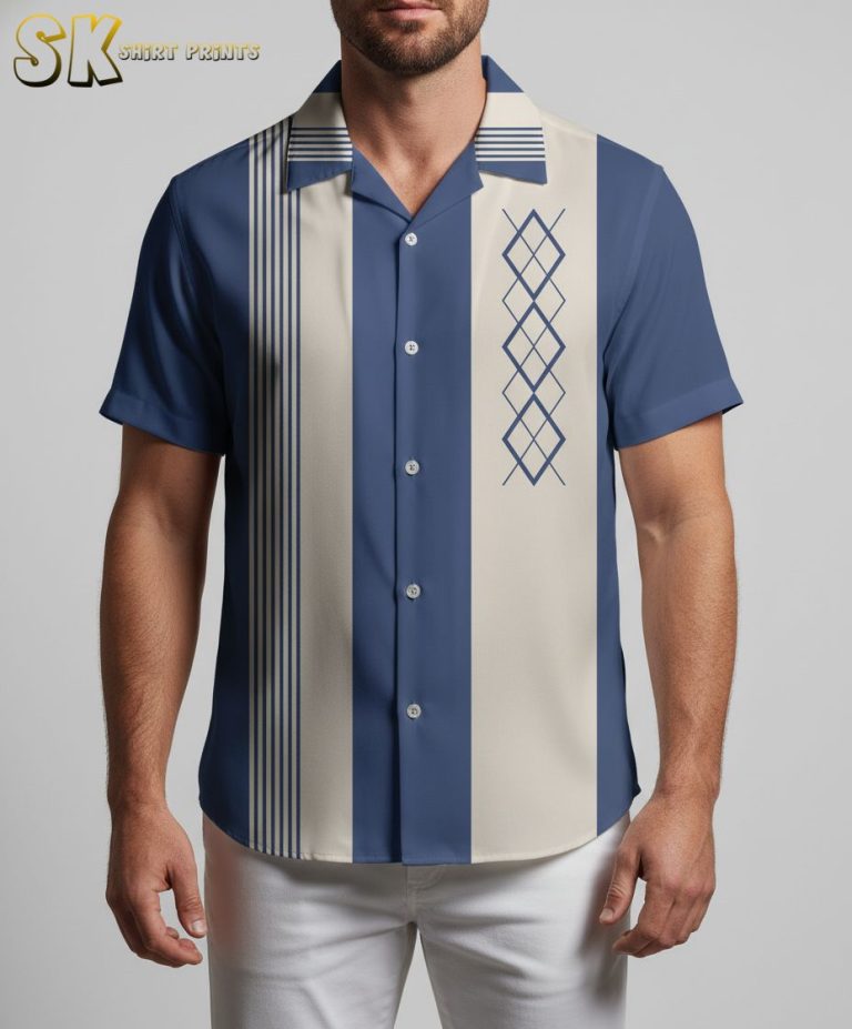 Tropical Hibiscus Bowling Hawaiian Shirt – Men’s Short Sleeve Button Down Bowling Shirt for Team Players