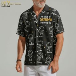 Custom Hawaiian shirt designed as personalized gift for grandpa with tropical pattern
