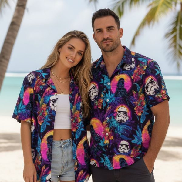 Star Wars Aloha Shirt - Tropical Hawaiian Shirt for Beach Vacation and Summer Adventures