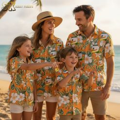 Men's Donald Duck shirts collection showing multiple Hawaiian shirt designs and colors