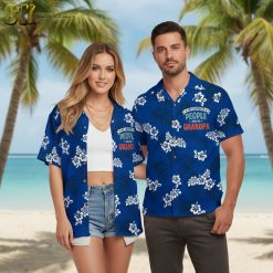 Fathers Day grandpa tropical shirt in third color option with Hawaiian floral pattern