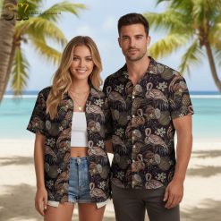 Flamingo love summer shirt with romantic flamingo couple design for casual tropical style