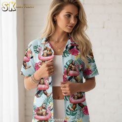 Flamingo print Hawaiian shirt size chart and specifications guide