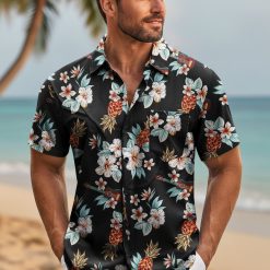 Floral Hawaiian shirts collection displaying various color options and tropical print designs