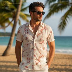 Flower beach shirt collection showcasing multiple tropical designs and colors