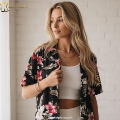 Flower Hawaiian shirt size guide specifications chart measurements fit guide