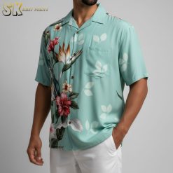Flowers on hawaiian shirts featuring colorful tropical botanical paradise design