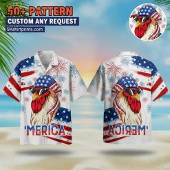 Man wearing funny Hawaiian shirt with tropical print in casual lifestyle pose outdoors