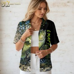 Hawaiian fish shirts sizing chart and fit guide showing measurements for men's tropical fish print shirts