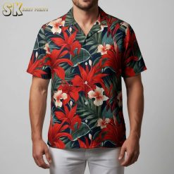 Hawaiian floral shirts for men displaying tropical flower pattern in color-2 design