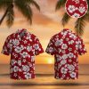 Hawaiian flower shirt with tropical floral print for men, button up summer beach shirt