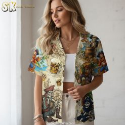Hawaiian pirate shirt sizing specifications and measurements chart for proper fit