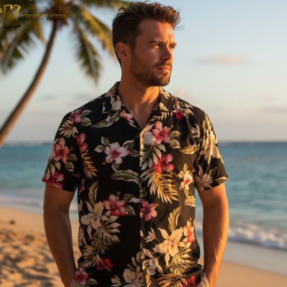 Hawaiian shirt flowers collection multiple styles colors tropical floral designs variety