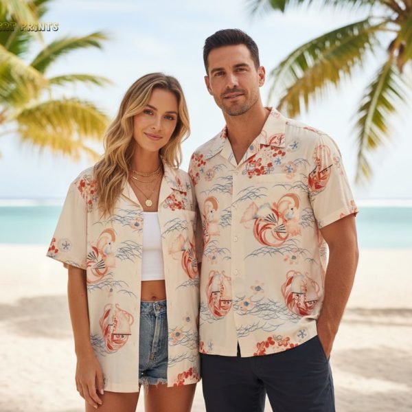 Vintage Silk Hawaiian Shirt Classic Tropical Print Men's Button Down Retro Aloha