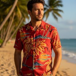 Hawaiian shirt vintage collection display showing multiple authentic retro styles and tropical print variations