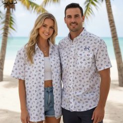 Koi fish Hawaiian shirt featuring elegant Japanese koi fish patterns in traditional colors