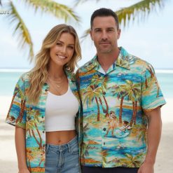 Mens retro Hawaiian shirts featuring vibrant tropical paradise designs and vintage styling