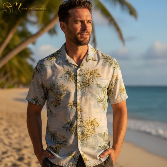 Military aloha shirts collection showing various designs and color options together