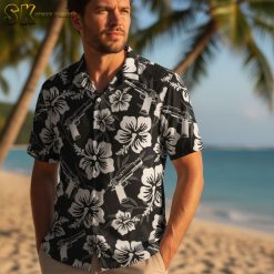 Military Hawaiian shirts for men collection showing various tactical and army themed tropical designs