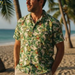 Multiple turtle Hawaiian shirt designs displayed side by side showing pattern variety collection