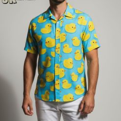 Green Oregon Ducks Hawaiian shirt with college football team logo and tropical design
