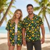 Oregon Ducks Hawaiian shirt with duck pattern in tropical setting