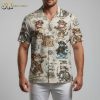 Pirates of the Caribbean Hawaiian shirt with cat buccaneers wielding swords and spyglasses