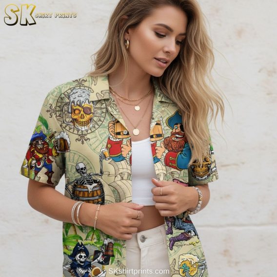 Pittsburgh pirates hawaiian shirt night design with team colors and pirate baseball theme