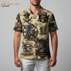 Pittsburgh Pirates Hawaiian shirt with pirate themed tropical design for baseball fans