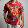 Retro Hawaiian shirt with vintage palm tree print design