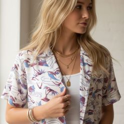 Reverse print shirt specifications showing Hawaiian inside-out design details and construction