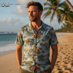 Collection overview displaying multiple rooster top gun bar outfit Hawaiian shirt designs side by side