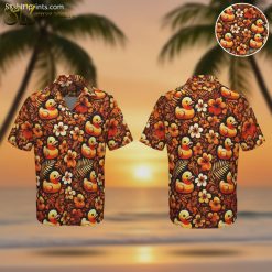Rubber ducky Hawaiian shirt with tropical print design for men