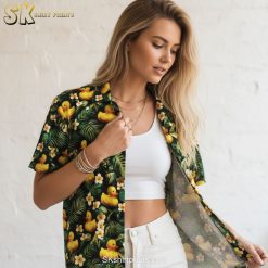 Rubber ducky Hawaiian shirt size specifications and measurement guide