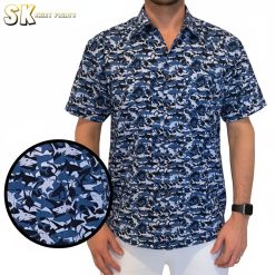San Jose Sharks Hawaiian shirt in team colors with NHL hockey theme