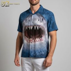 San Jose Sharks themed Hawaiian shirt with team colors and tropical design
