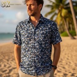 Sharks Hawaiian shirt collection showing various color options and designs