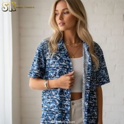 Size chart and specifications for shirts with sharks on them showing measurements