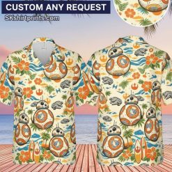 Six different Star Wars Aloha shirts arranged in collection display showing various character themes and patterns