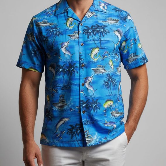 Swedish fish hawaiian shirt with candy fish print design