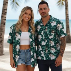 Tactical aloha shirt in color 3 showcasing military-inspired island print