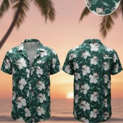 Tactical Hawaiian shirt in color 1 featuring military-inspired tropical print design