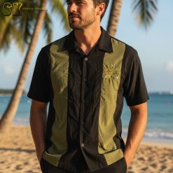 Collection overview displaying multiple tiki bowling Hawaiian shirt designs arranged side by side