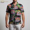 Tropical flamingo shirt summer casual button down Hawaiian print short sleeve