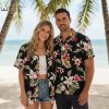 Tropical floral shirt mens summer vacation button up beach wear casual