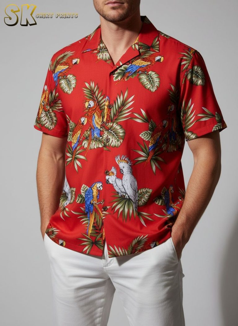 Tropical Parrot Hawaiian Shirt – Vibrant All-Over Print Beach Vacation Shirt for Men and Women