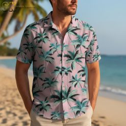 Collection display showing multiple Hawaiian shirt designs with different tropical patterns side by side