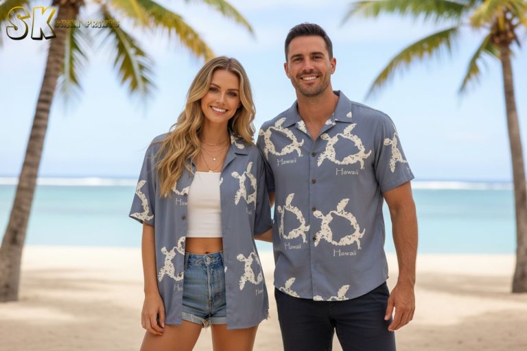 Sea Turtle Hawaiian Shirt for Men Women – Ocean Animal Beach Button Down Short Sleeve Summer Vacation Shirt