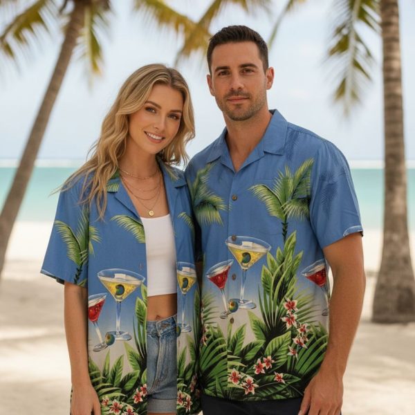 Retro Tropical Shirts Men's Classic Hawaiian Button Down Short Sleeve Aloha Shirt