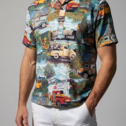 Vintage hawaiian t shirt retro aloha tee with tropical print design